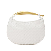 Woven Leather Top-Handle Bag/Clutch